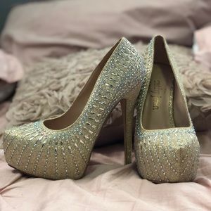 Cathy jean sparkly gold heels